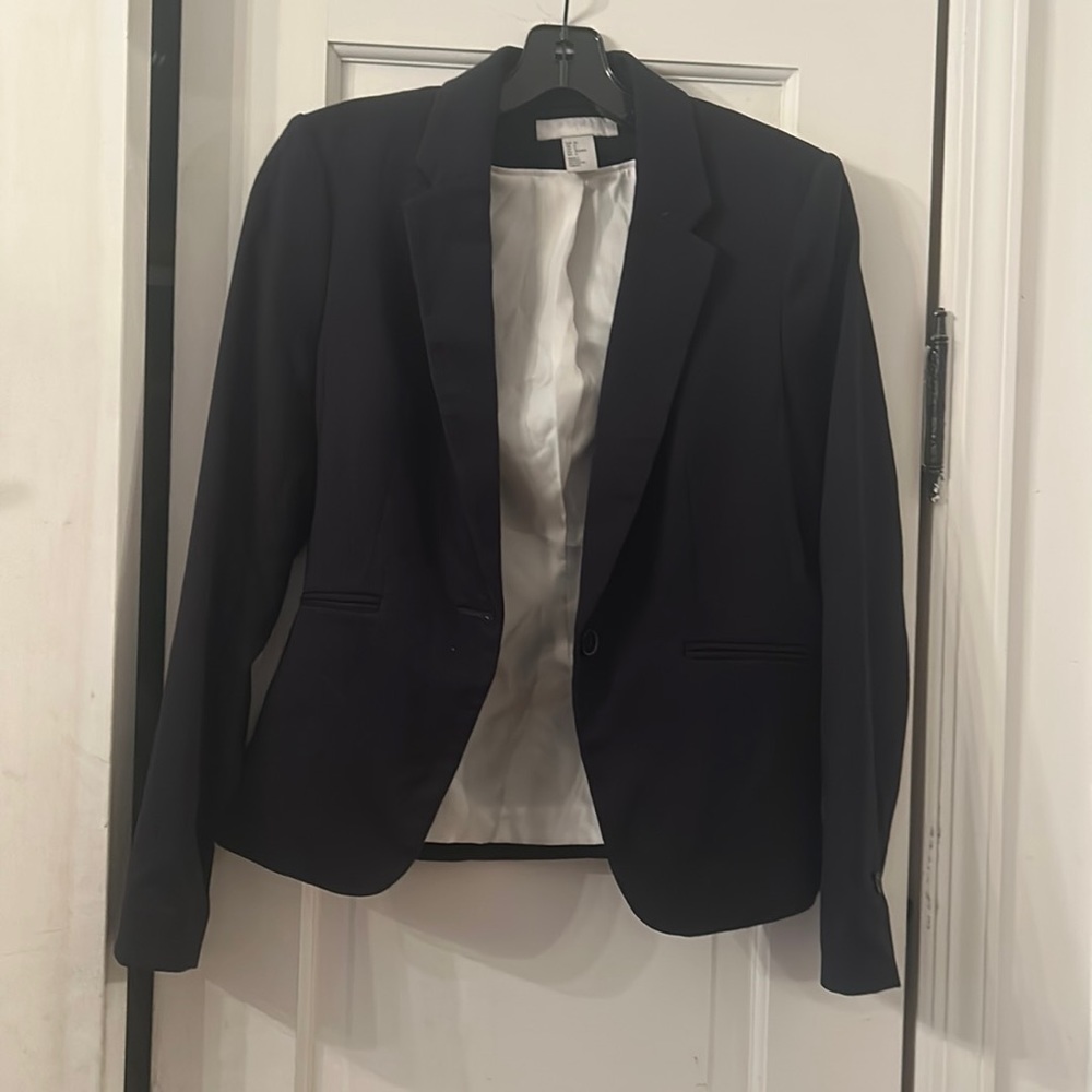 H&M Navy 1 Button Blazer